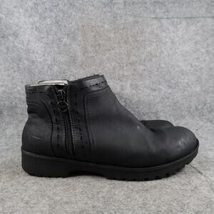 J Sport Shoes Womens 8 Ankle Boots Casual Black Zip Comfort Active Round Toe